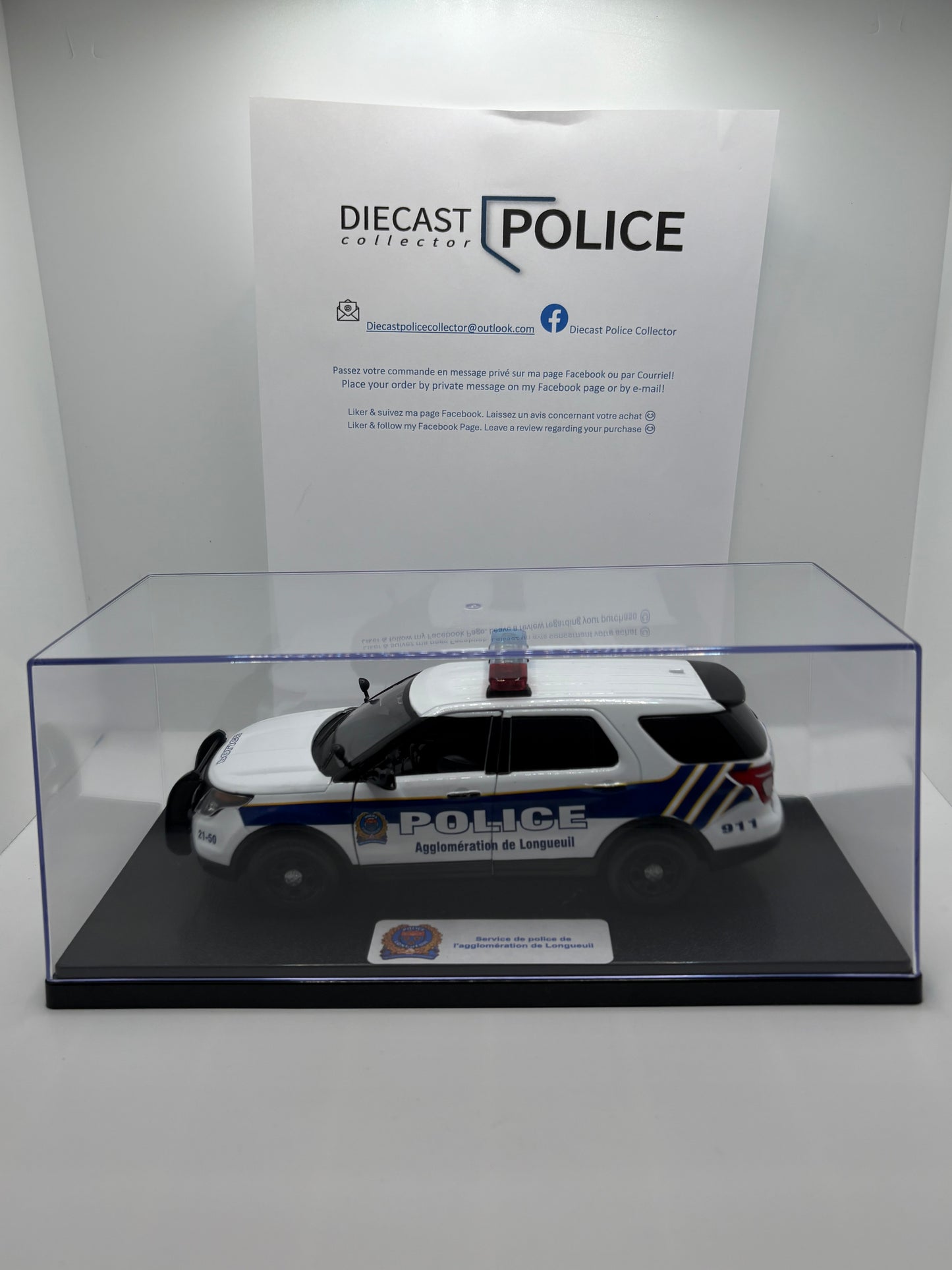 Service de police de l’agglomération de Longueuil - Ford Explorer 2015 1/24 - Présentoir personnalisé en extra $