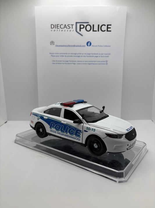 Régie de police Memphrémagog - Ford Taurus 1/24 - Présentoir personnalisé en extra $